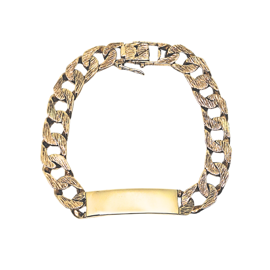 9ct Yellow Gold Chaps Identity Bracelet 9"