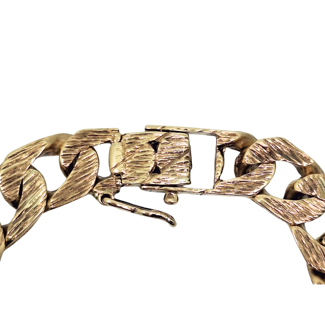 9ct Yellow Gold Chaps Identity Bracelet 9"