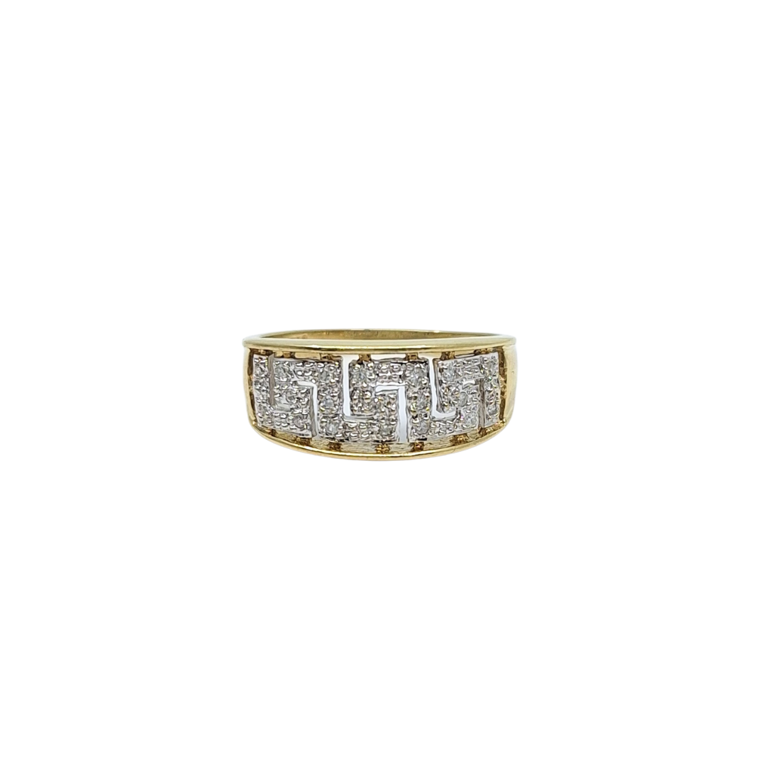 9ct Yellow Gold Cubic Zirconia Fancy Band Ring