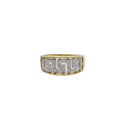 9ct Yellow Gold Cubic Zirconia Fancy Band Ring