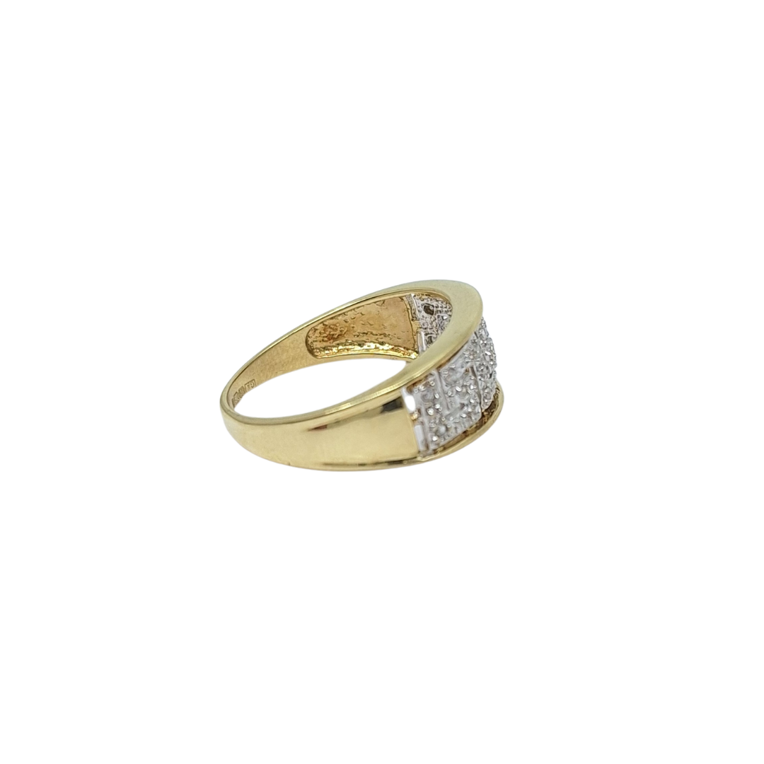 9ct Yellow Gold Cubic Zirconia Fancy Band Ring