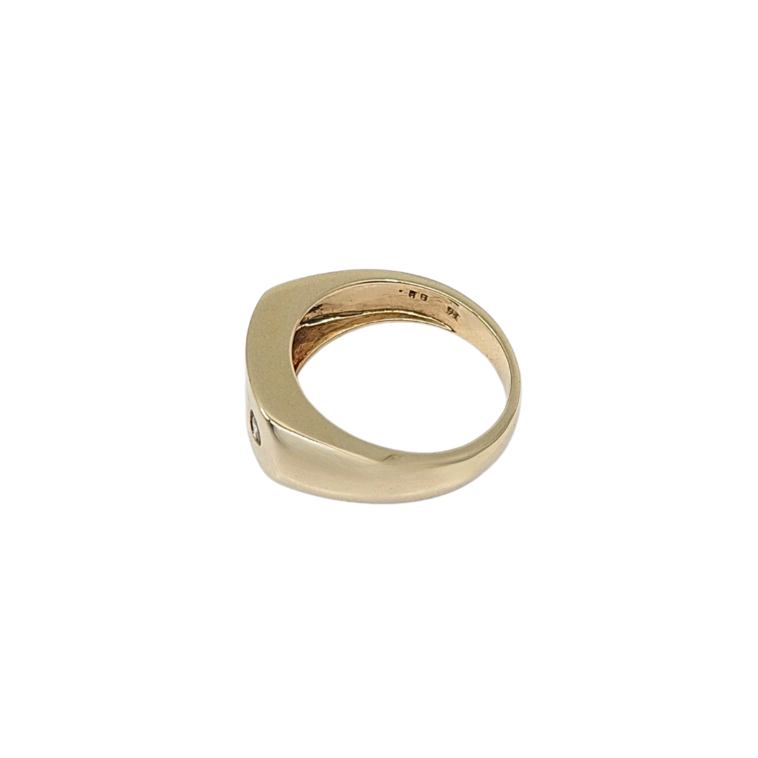 9ct Yellow Gold Diamond Det Signet Ring 0.50ct