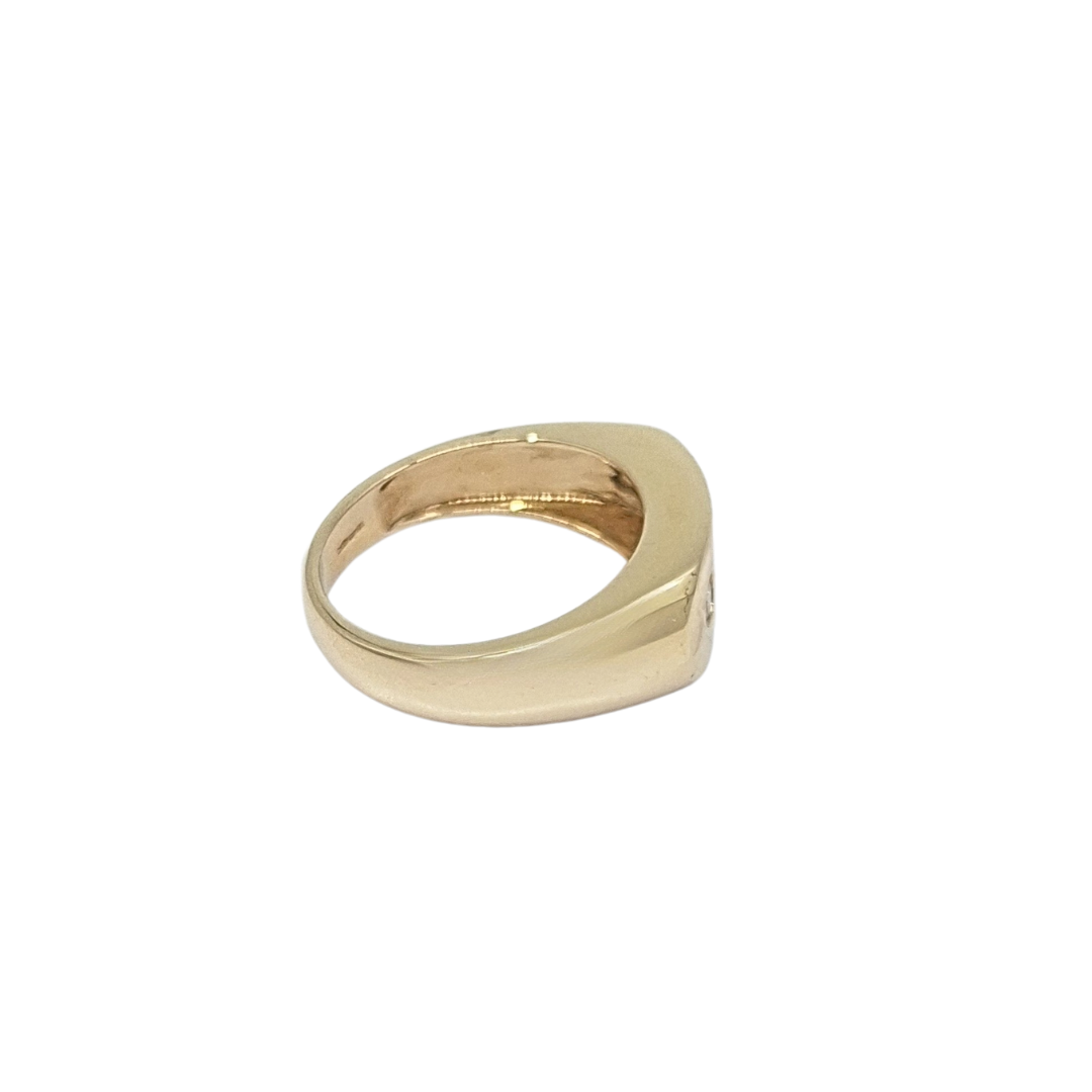 9ct Yellow Gold Diamond Det Signet Ring 0.50ct