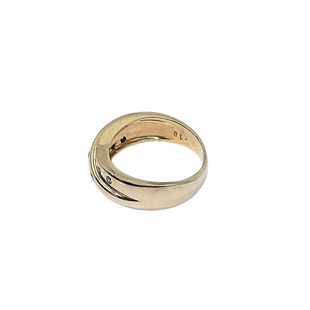 9ct Yellow Gold Cross-over Diamond Set Band Ring