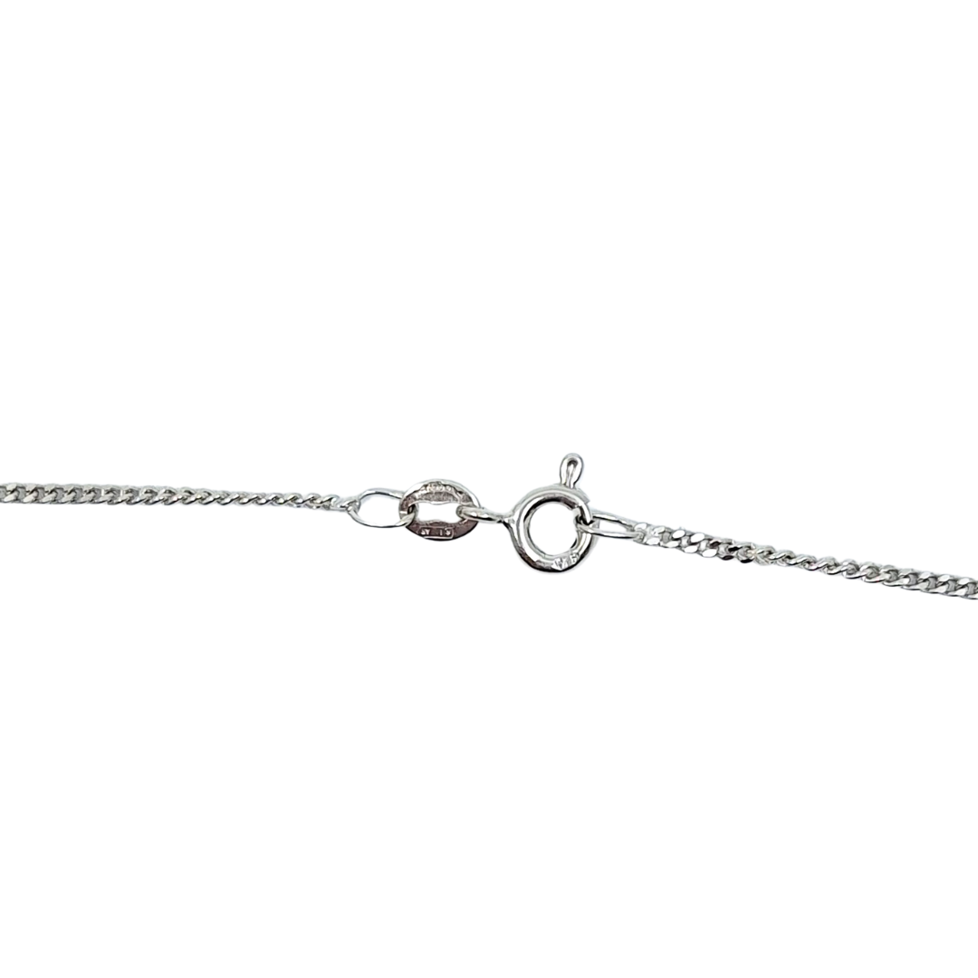 9ct White Gold Cubic Zirconia Cross Pendant 16"