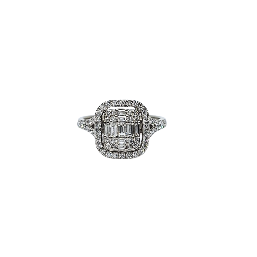 18ct White Gold Diamond Fancy Cluster Ring