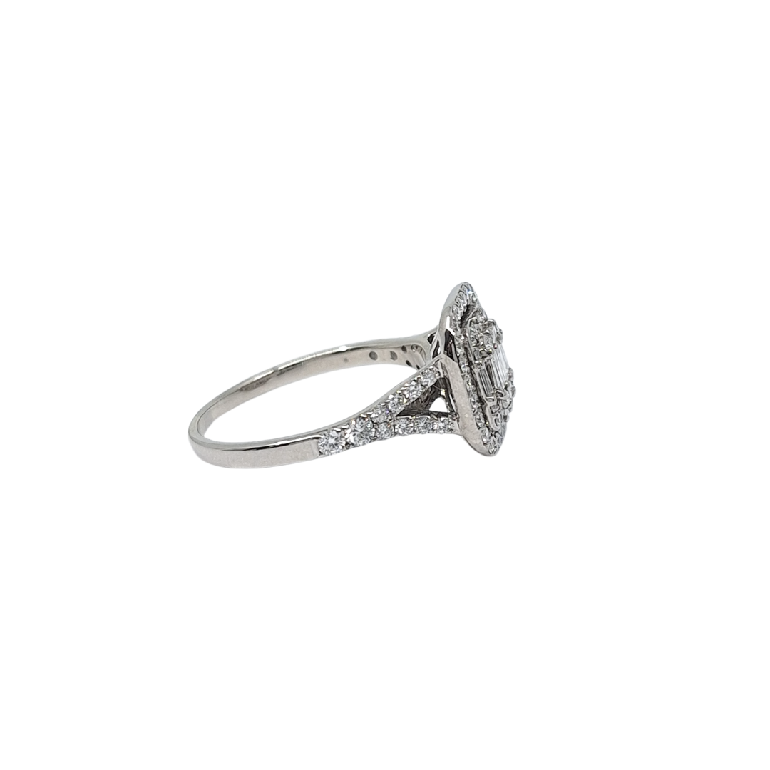 18ct White Gold Diamond Fancy Cluster Ring