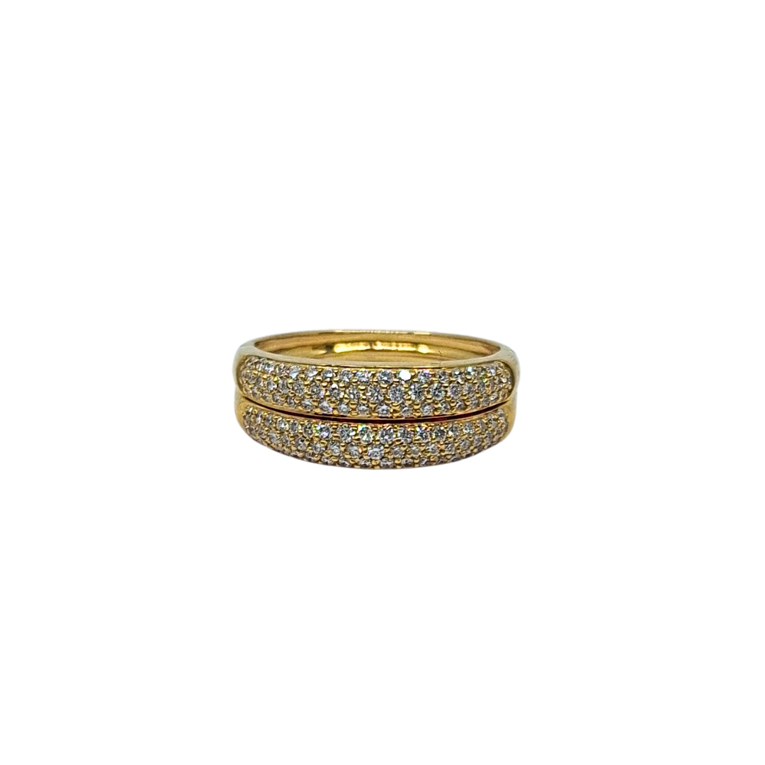 18ct Yellow Gold Ruby & Diamond Band Ring