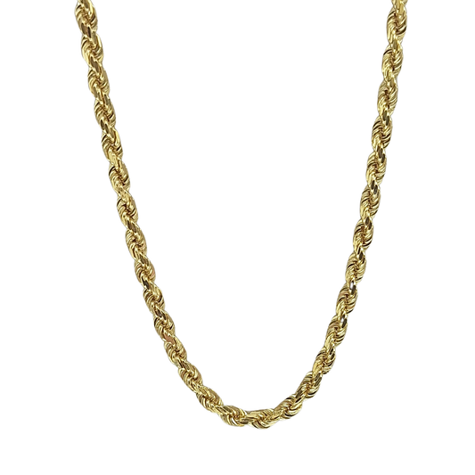 9ct Yellow Gold Solid Rope Chain 28"