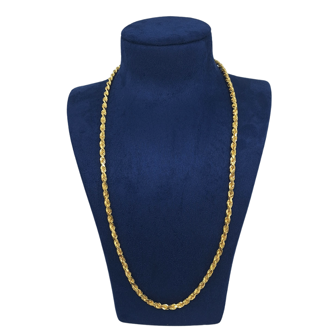 9ct Yellow Gold Solid Rope Chain 28"