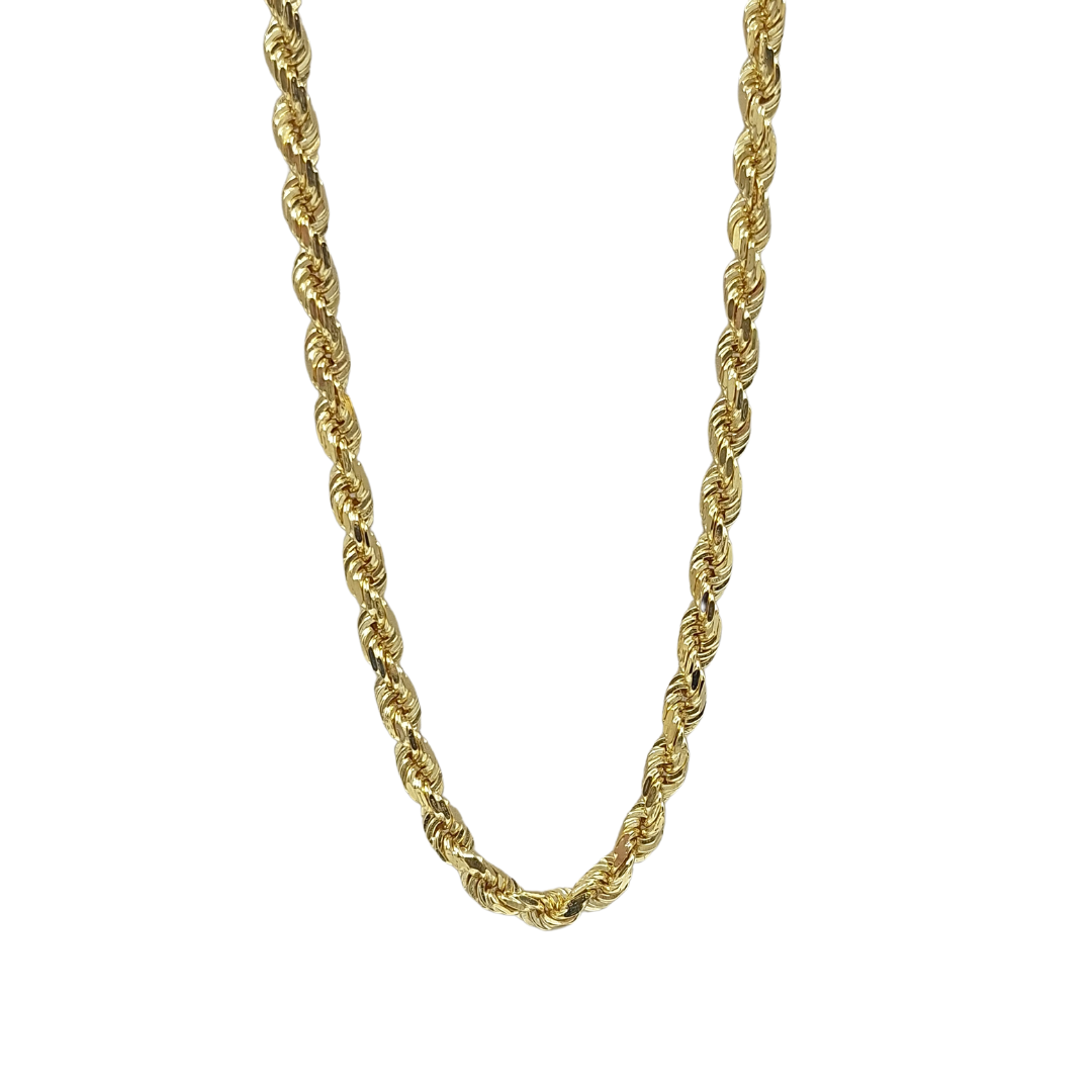 9ct Yellow Gold Solid Rope Chain 26"
