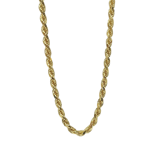 9ct Yellow Gold Solid Rope Chain 26"