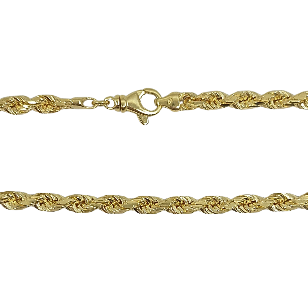 9ct Yellow Gold Solid Rope Chain 26"