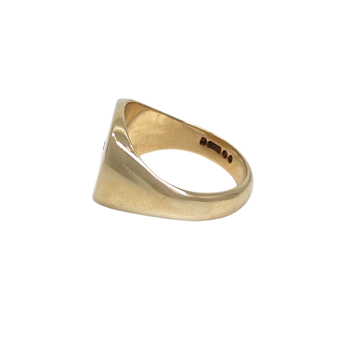 9ct Yellow Gold Diamond Set Signet Ring