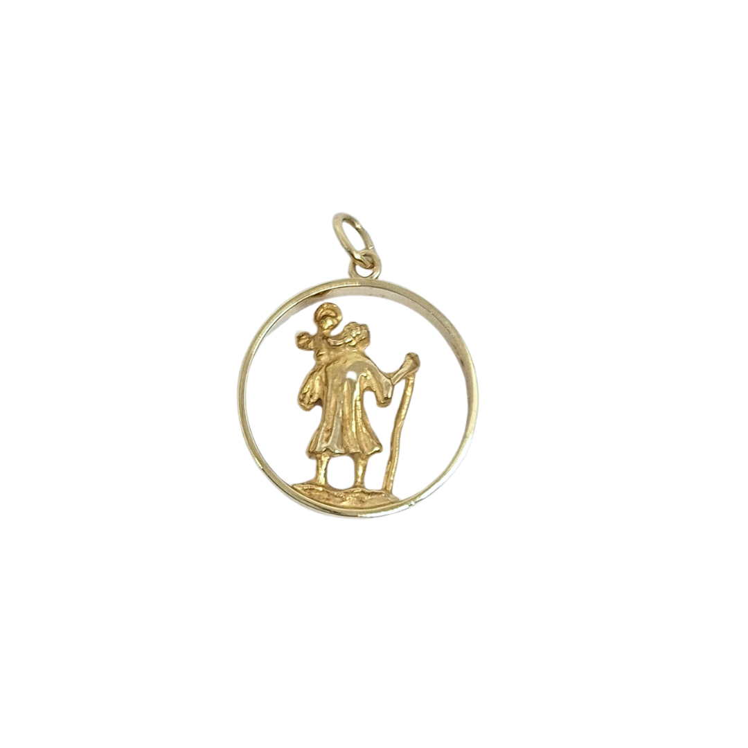 9ct Yellow Gold St Christopher Pendant