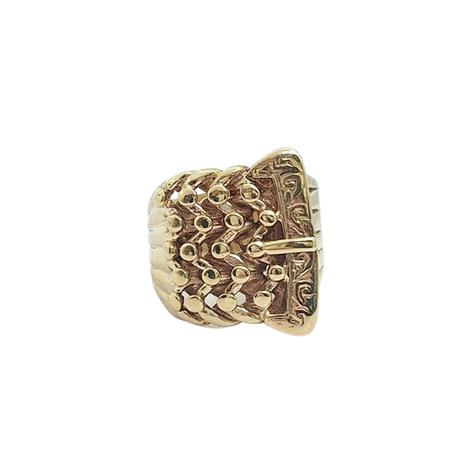 9ct Yellow Gold Keeper Buckle Ring