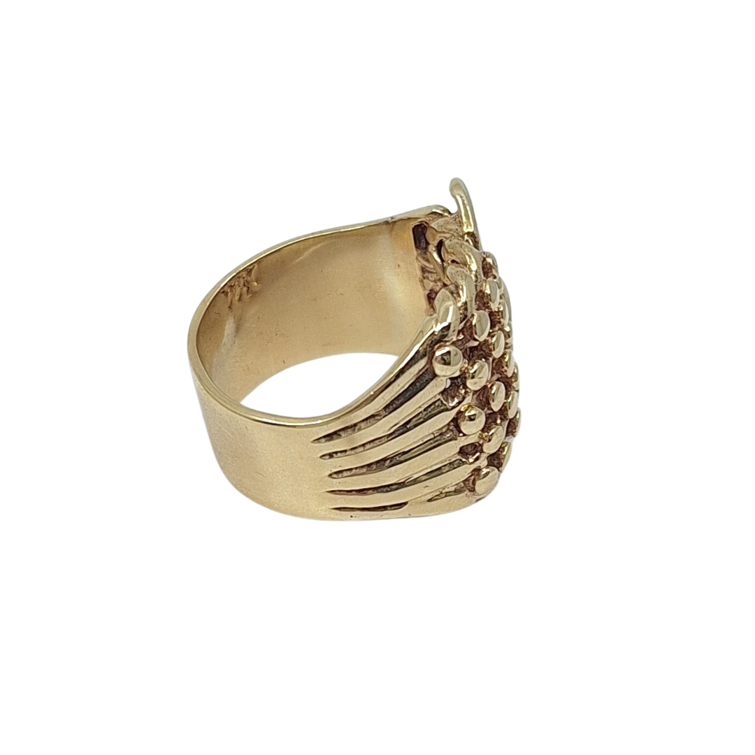 9ct Yellow Gold Keeper Buckle Ring
