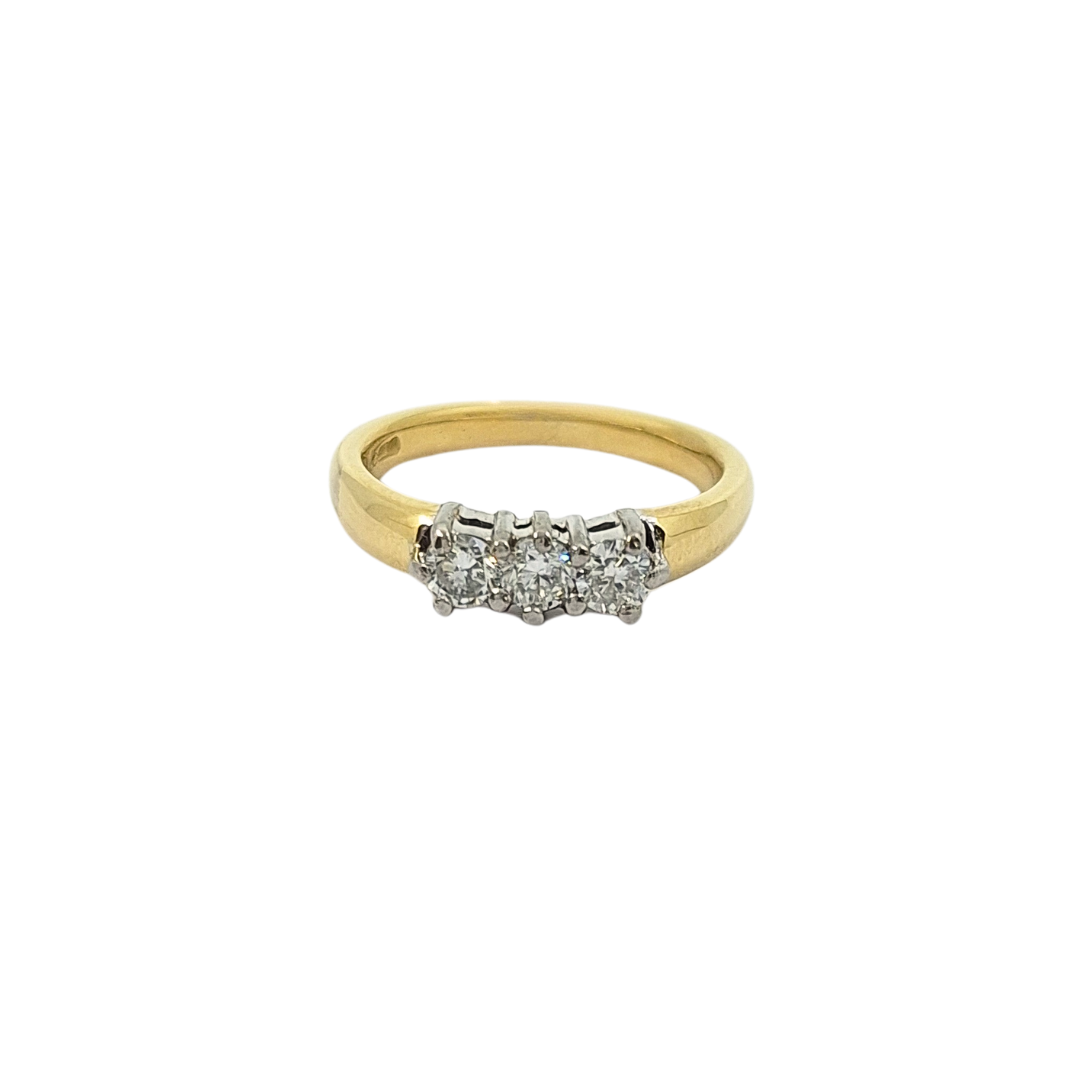 18ct Yellow Gold Diamond Three Stone Ring
