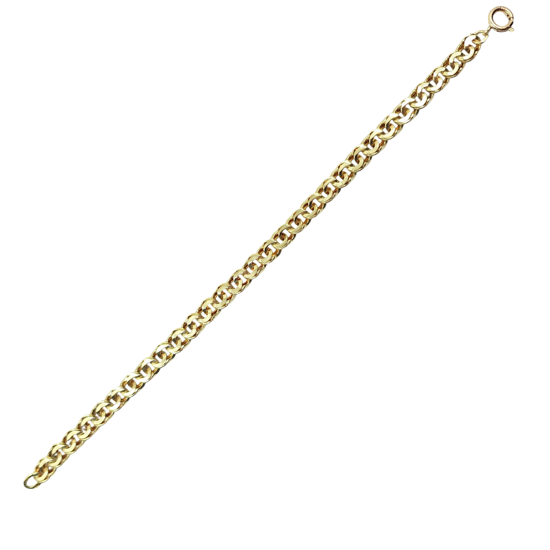 14ct Yellow Gold Fancy Link Bracelet 8"