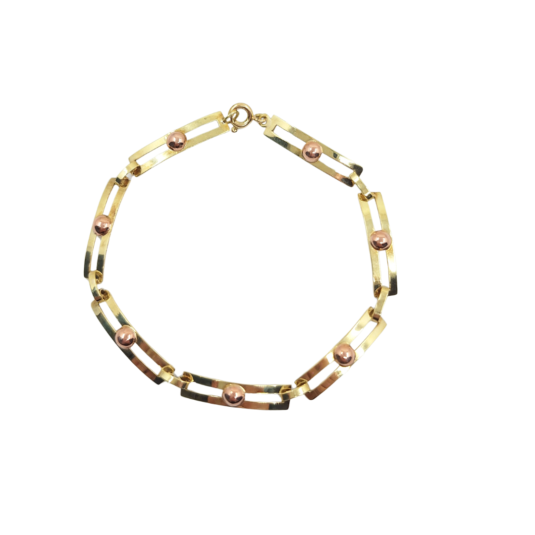 14ct Yellow & Rose Gold Bar Bracelet