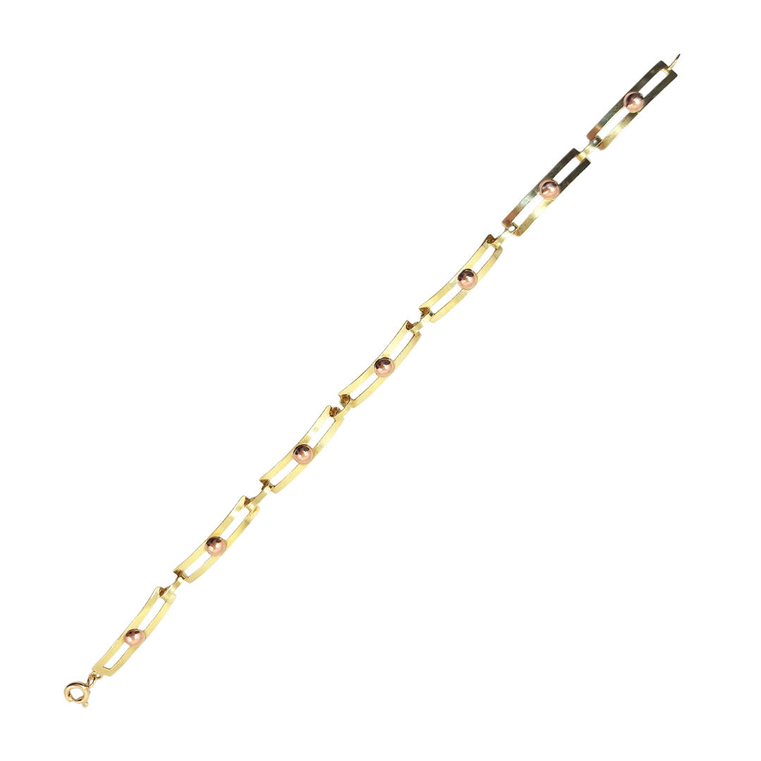 14ct Yellow & Rose Gold Bar Bracelet