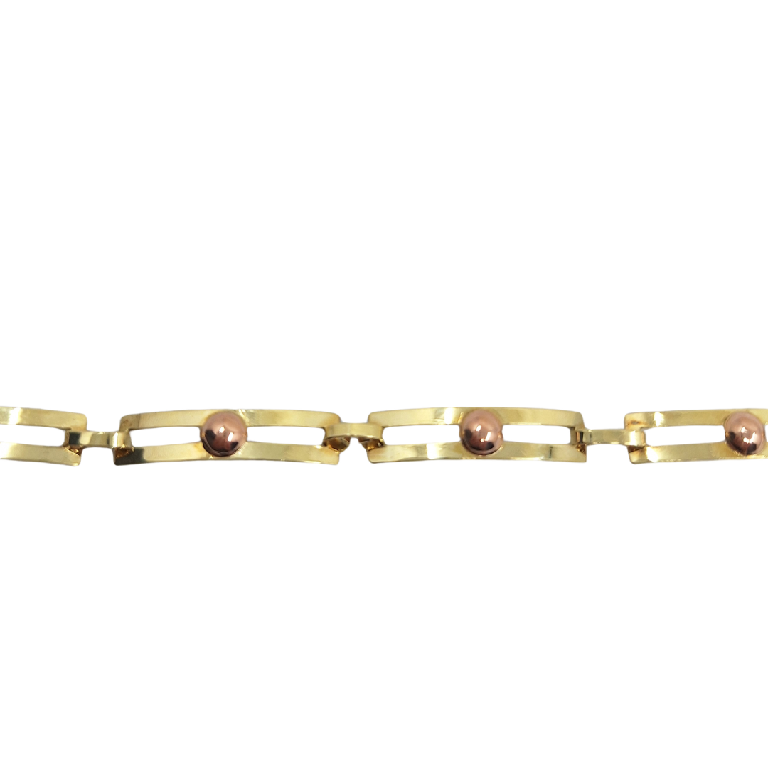 14ct Yellow & Rose Gold Bar Bracelet