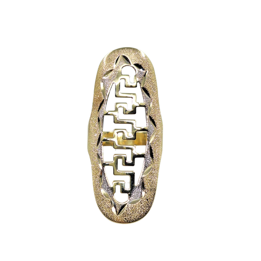 14ct Yellow & White Gold Greek Key Ring