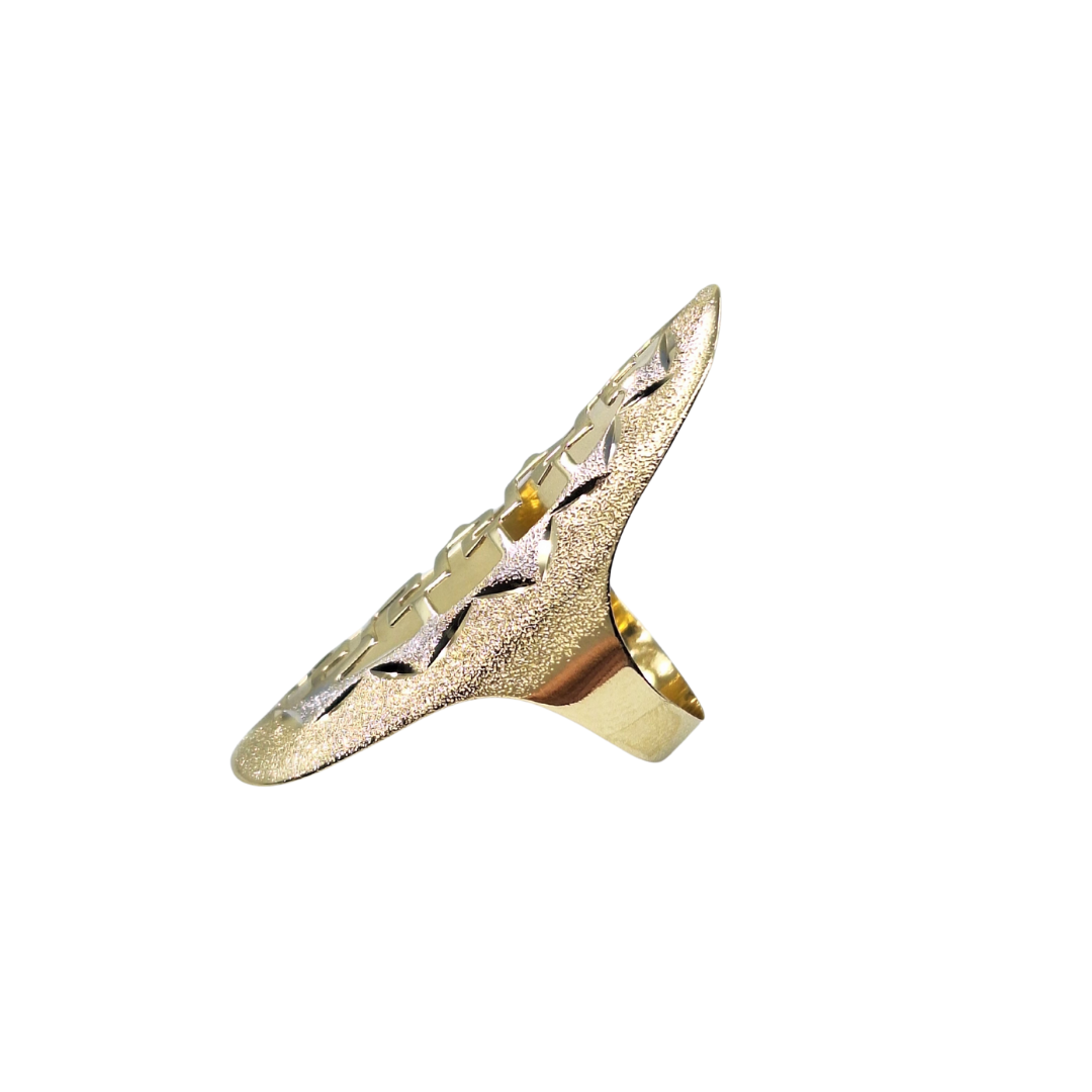 14ct Yellow & White Gold Greek Key Ring