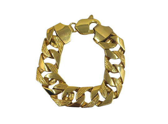 9ct Gold Square Curb Bracelet