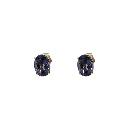 9ct Yellow Gold Iolite Studs