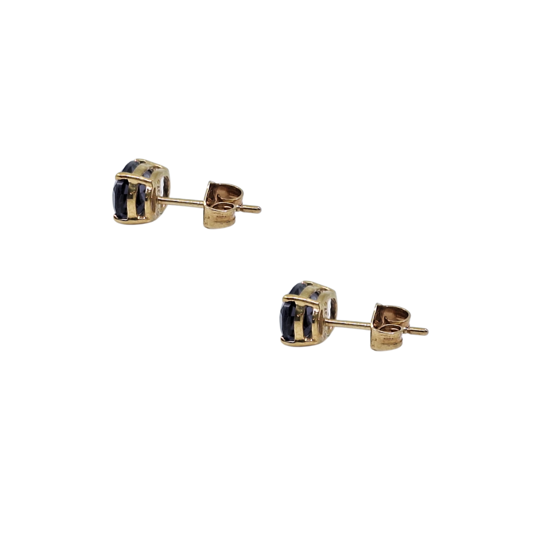 9ct Yellow Gold Iolite Studs