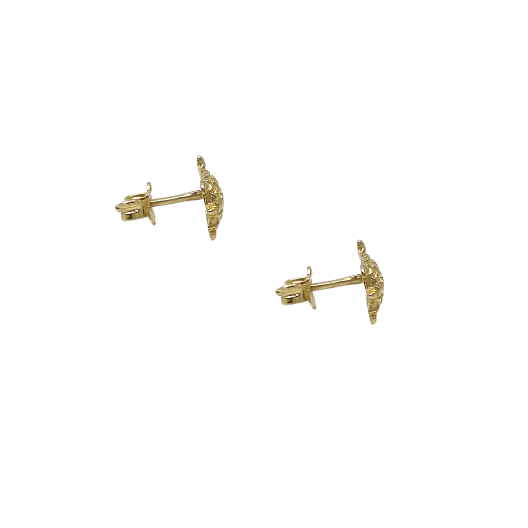 14ct Yellow Gold Turtle Stud Earrings