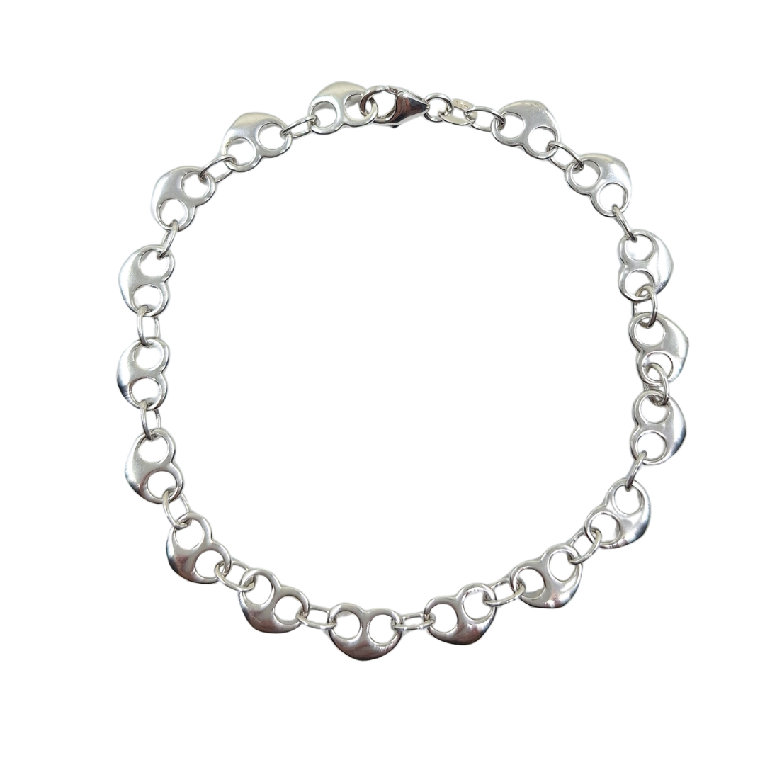 Silver Heart Bean Bracelet