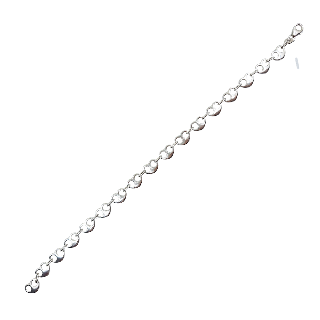 Silver Heart Bean Bracelet