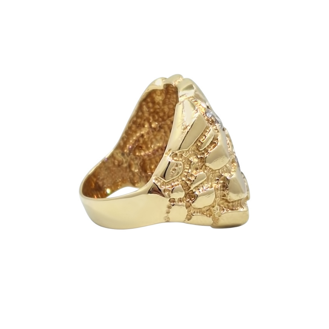 9ct Yellow Gold Cubic Zirconia Nugget Ring