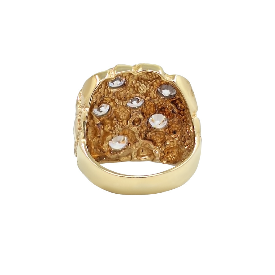 9ct Yellow Gold Cubic Zirconia Nugget Ring