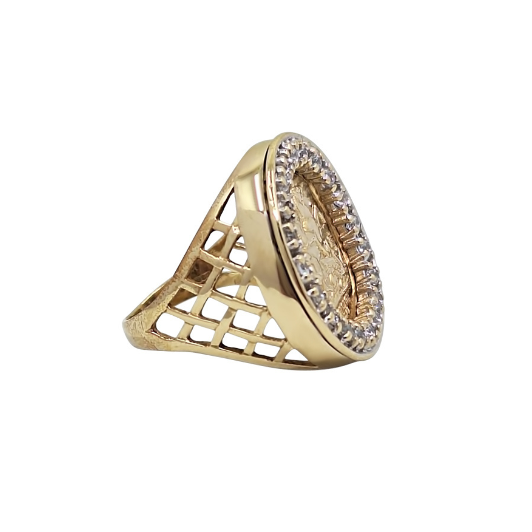 9ct Yellow Gold Cubic Zirconia George & Dragon Ring