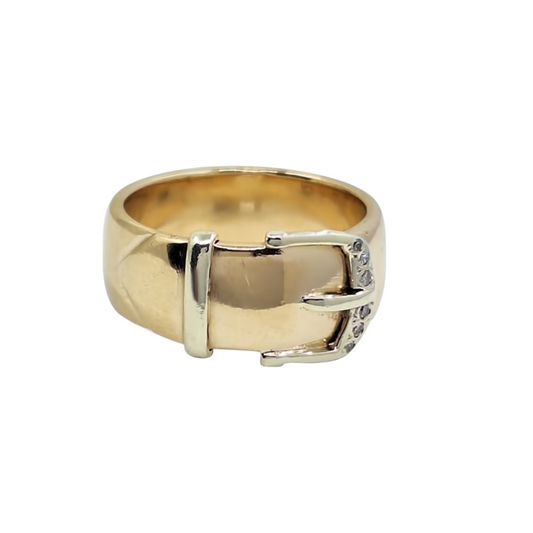 9ct Yellow Gold Buckle Ring