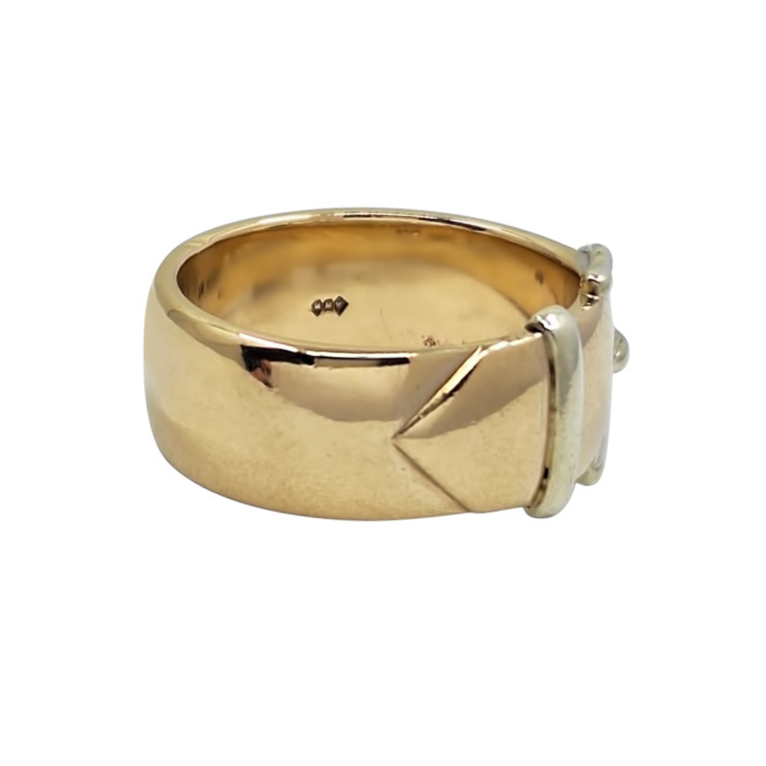 9ct Yellow Gold Buckle Ring