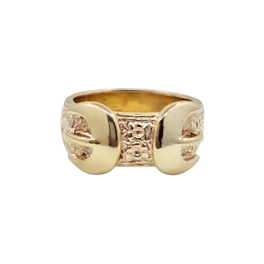 9ct Yellow Gold Double Buckle Ring