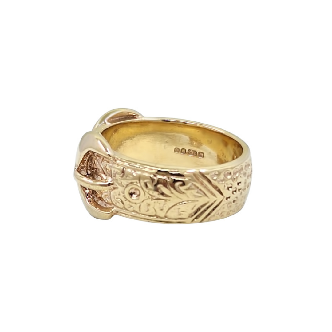 9ct Yellow Gold Double Buckle Ring