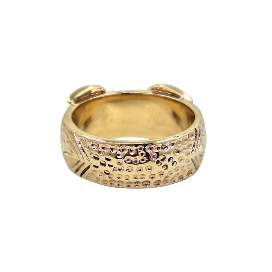 9ct Yellow Gold Double Buckle Ring
