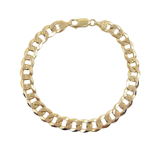 9ct Yellow Gold Curb Bracelet 8"