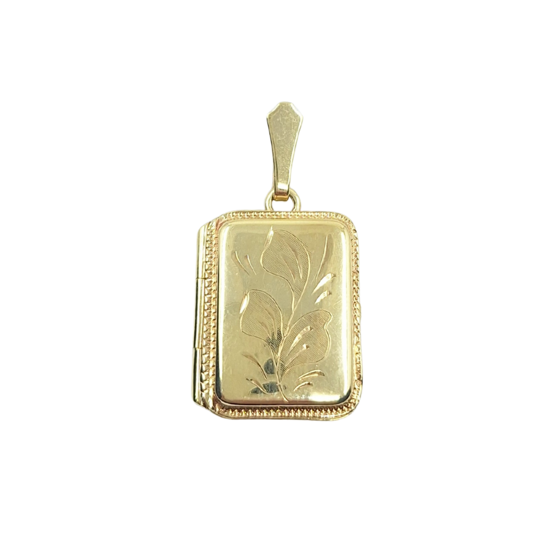 9ct Yellow Gold Rectangle Engraved Locket