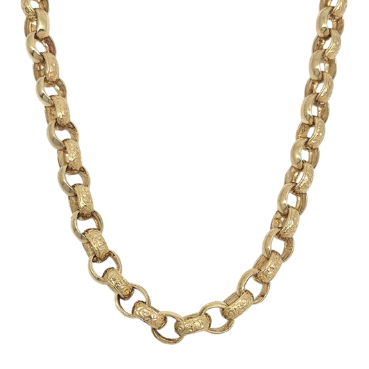 9ct Yellow Gold Patterned Chain 24"