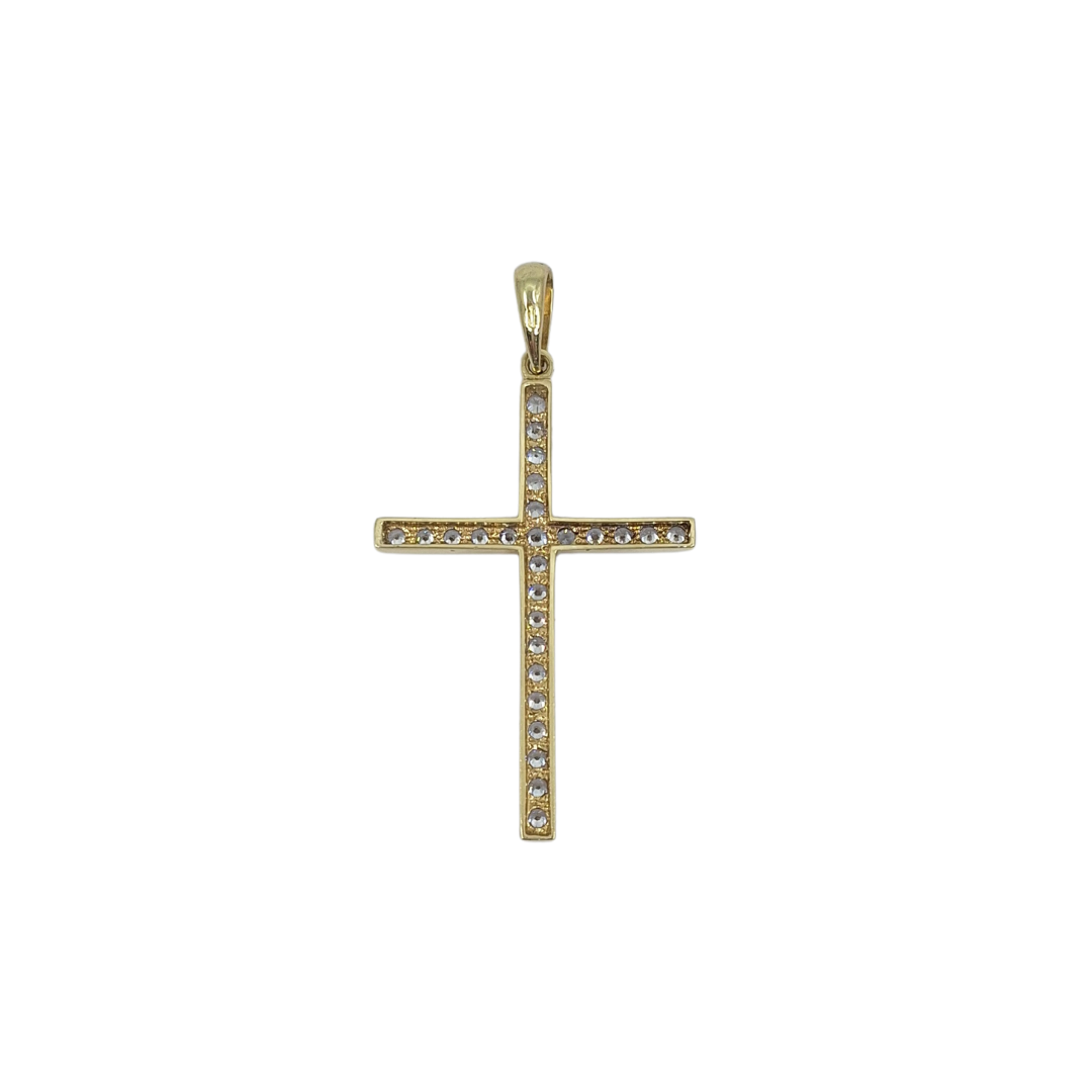 9ct Yellow Gold CZ Cross