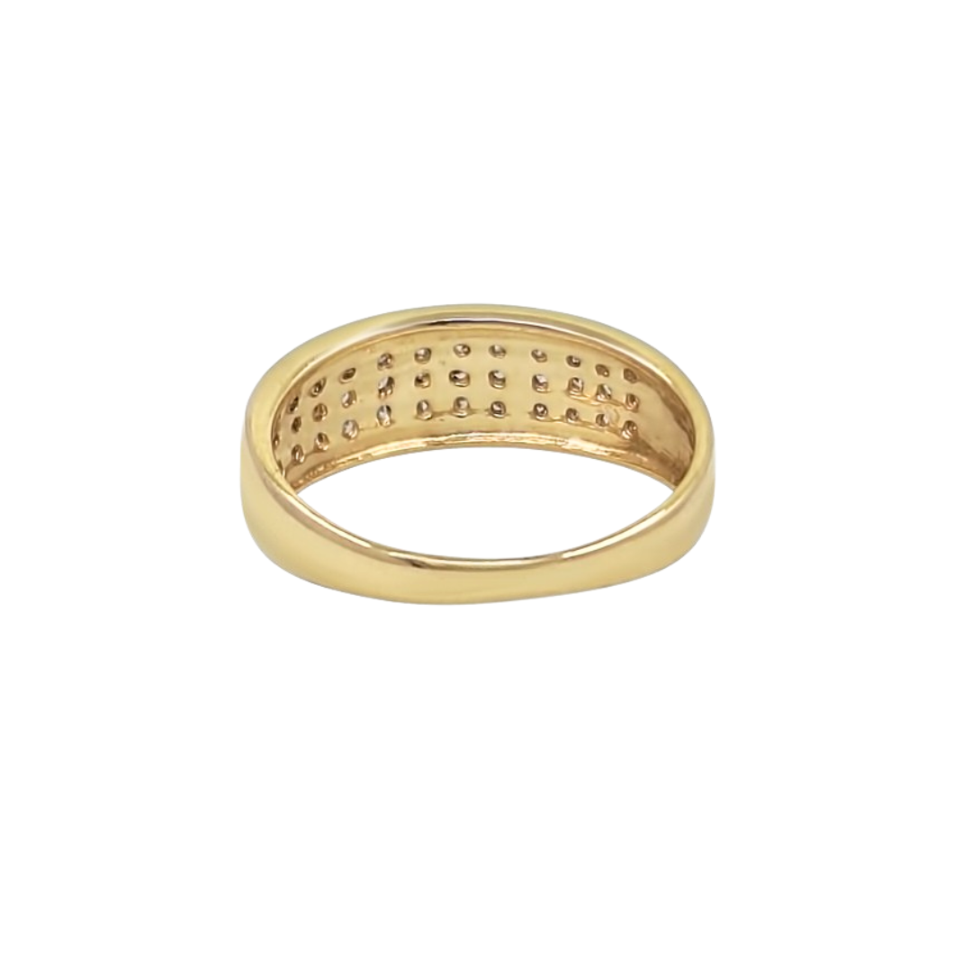9ct Yellow Gold Pave Diamond Band Ring 0.25ct
