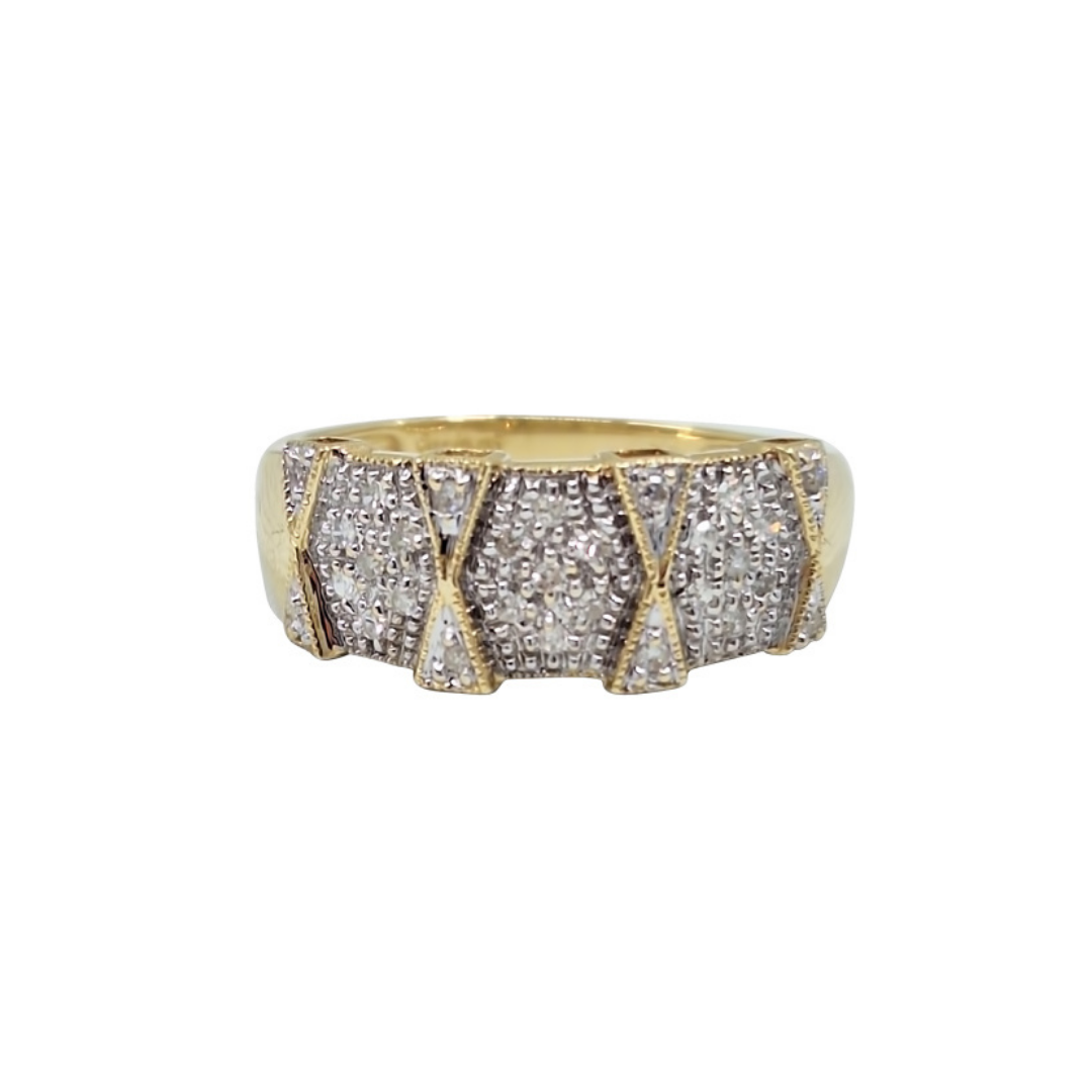 9ct Yellow Gold Diamond Band Ring