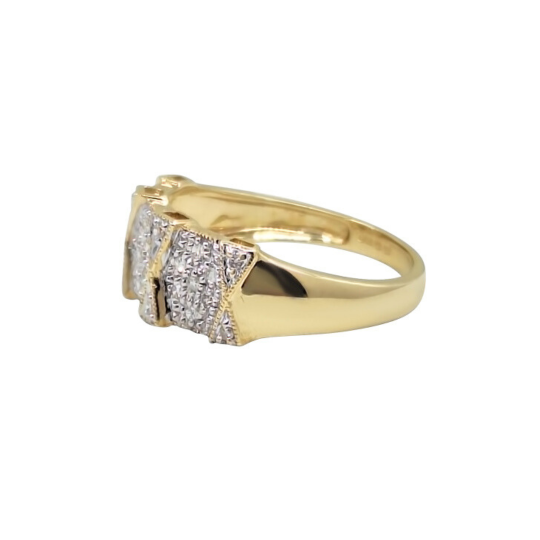 9ct Yellow Gold Diamond Band Ring