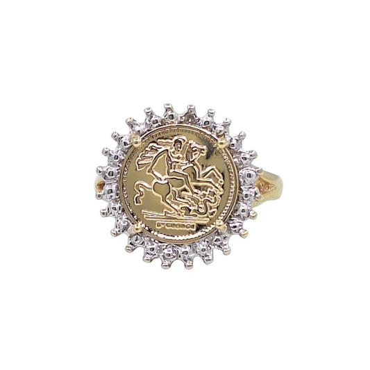 9ct Yellow Gold Diamond St George Ring